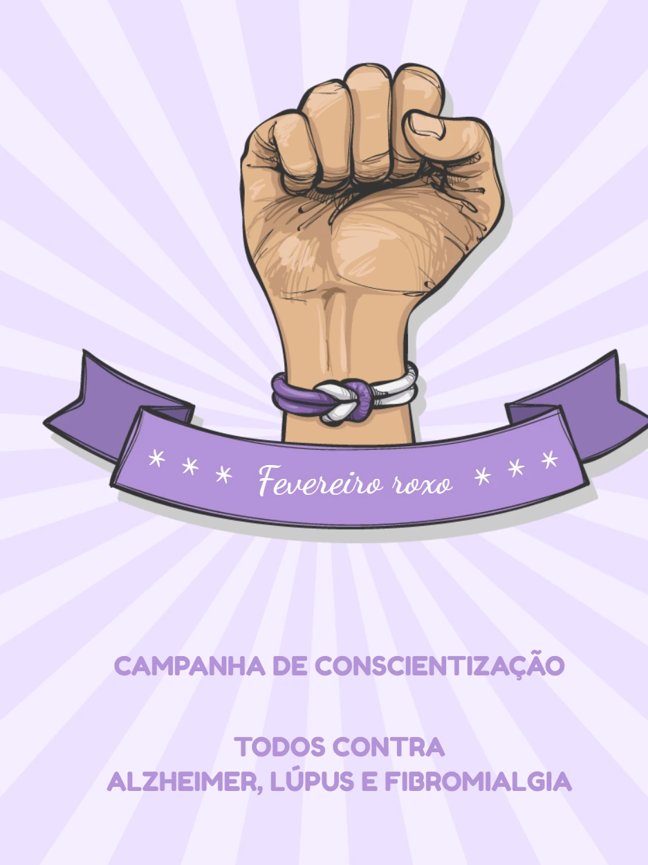 Post Editável Fevereiro Roxo Campanha de Conscientização