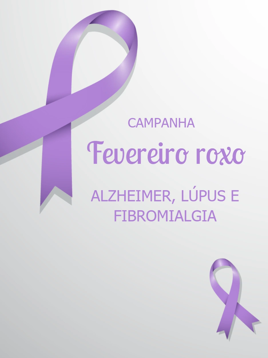 Post Editável Fevereiro Roxo para Campanha de Conscientização