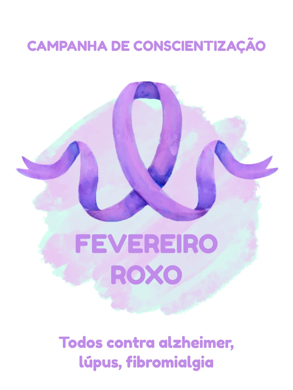 Post Editável Fevereiro Roxo para Campanha de Conscientização