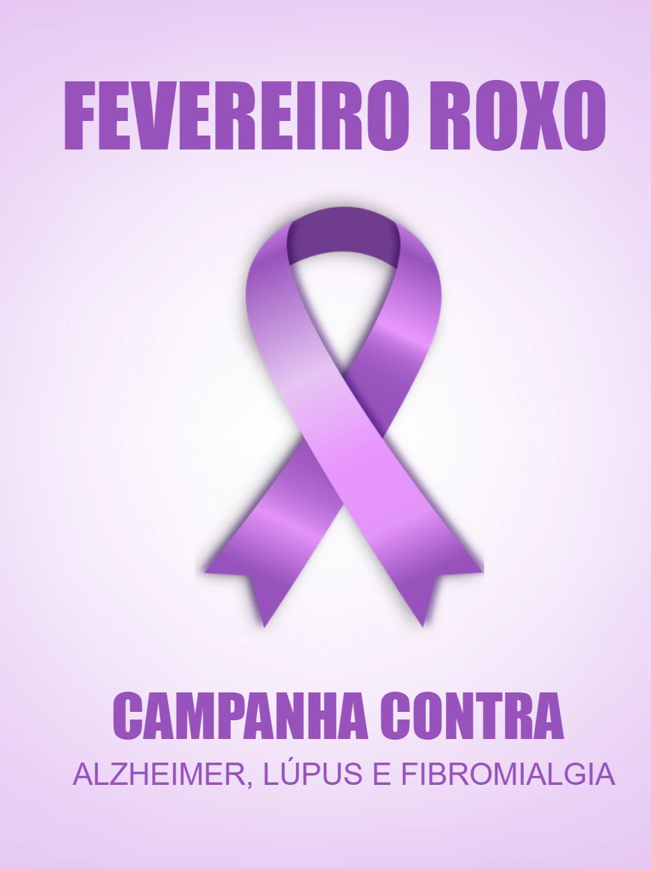 Arte Editável Fevereiro Roxo: Campanha de Conscientização
