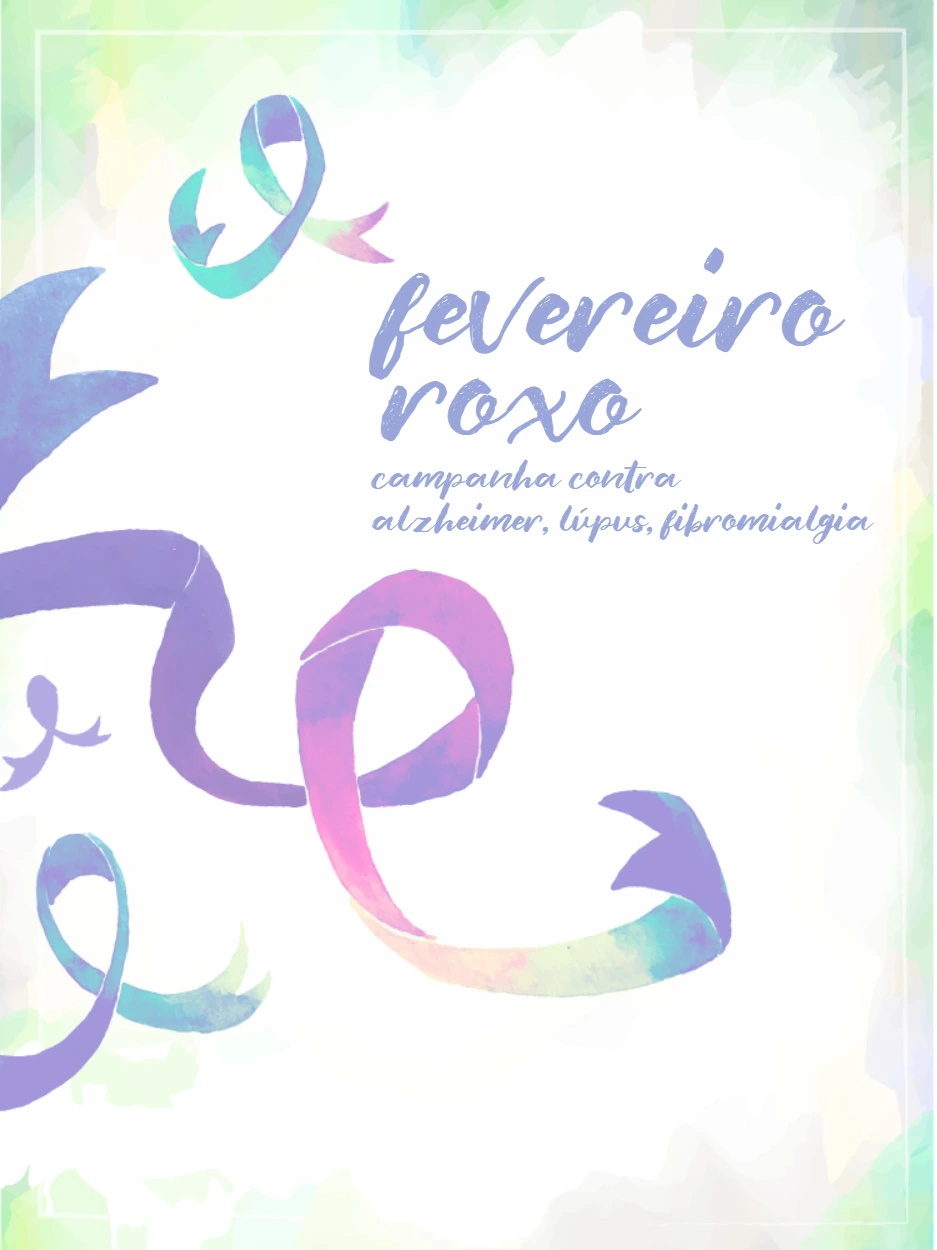 Post Fevereiro Roxo com Laços para Editar Online