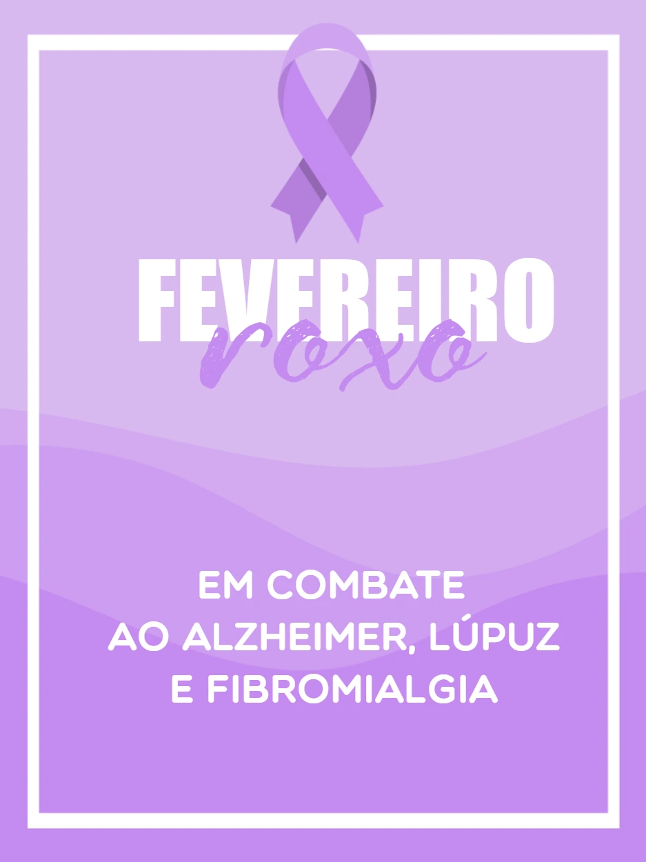 Post Fevereiro Roxo com Laço Roxo para Editar Online