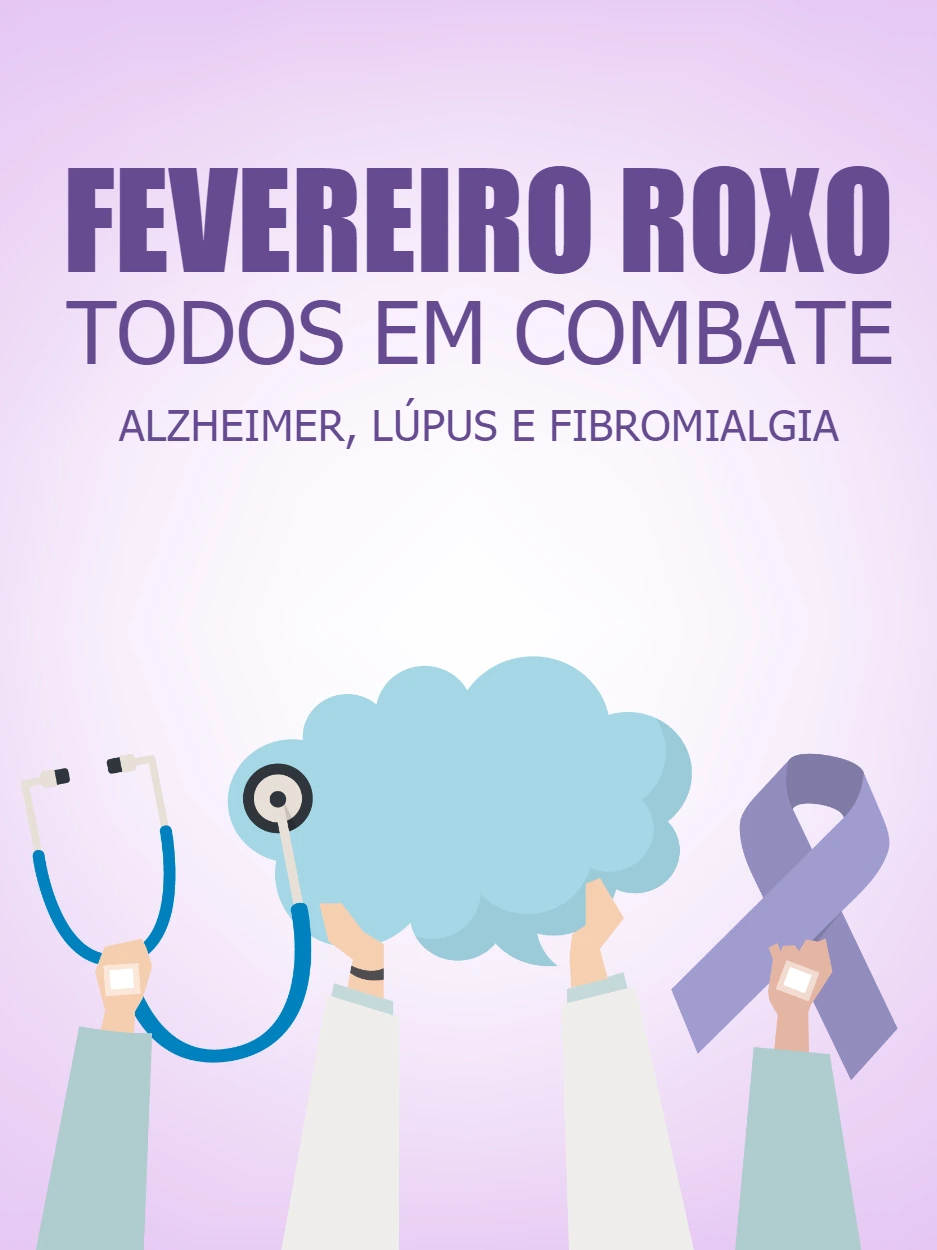 Post Fevereiro Roxo sobre Alzheimer e Lúpus para Editar Online