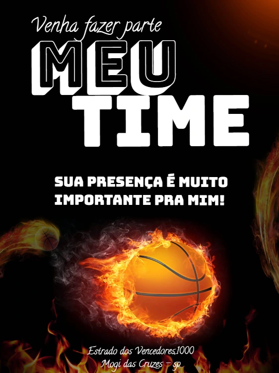 Convite de Aniversário Basquete Editável para Imprimir