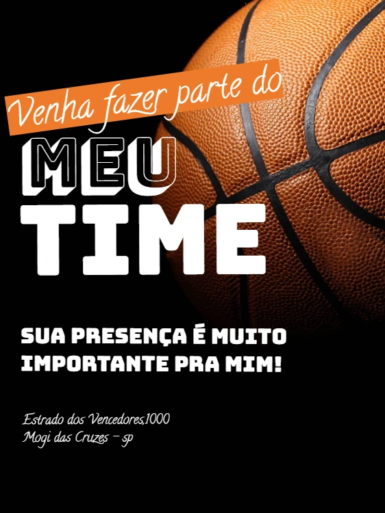 Convite de Aniversário Basquete com Bola para Editar Online