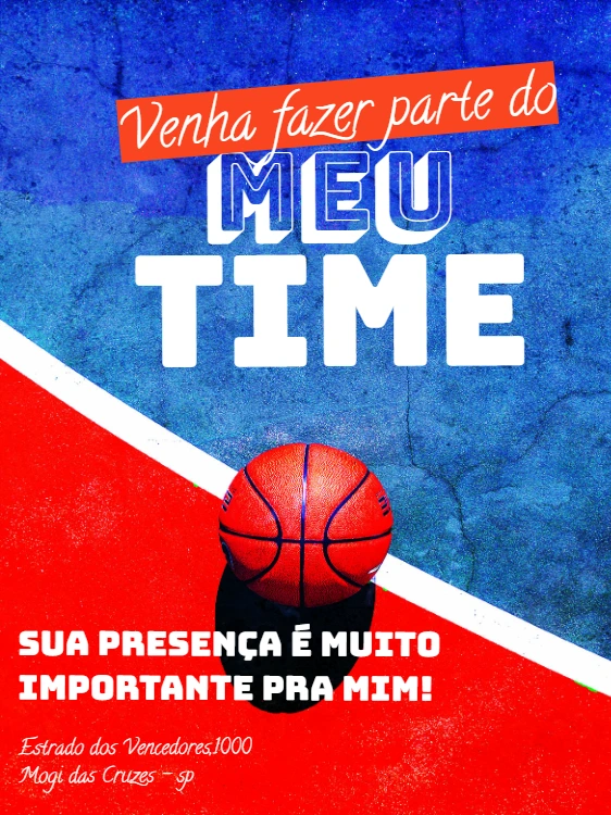 Convite de Aniversário Basquete para Editar Online