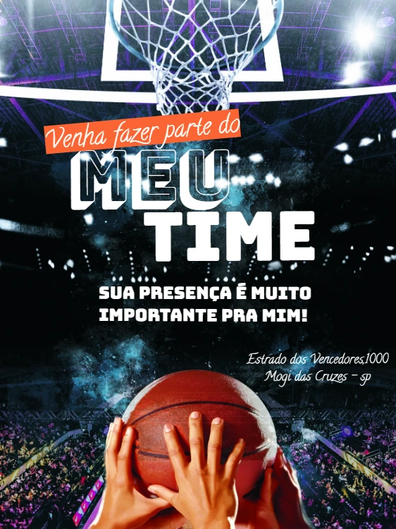 Convite de Aniversário Basquete Editável para Enviar Online