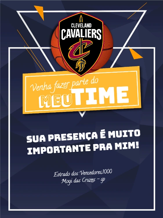 Convite de Aniversário Basquete Cleveland Cavaliers para Editar