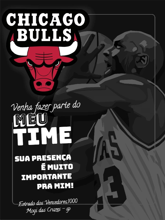 Convite de Aniversário Basquete Chicago Bulls para Editar Online