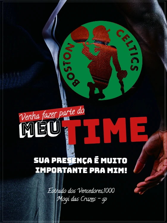 Convite Aniversário Basquete Boston Celtics para Editar Online