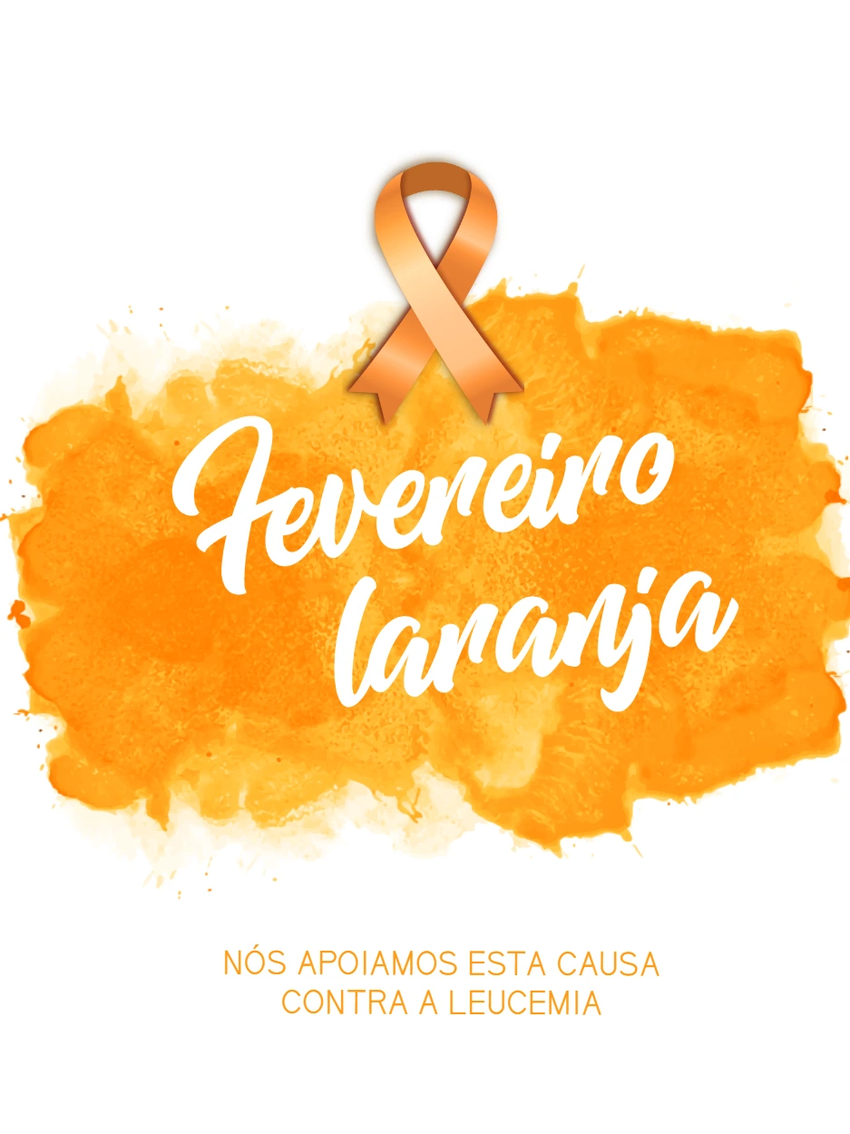 Arte Fevereiro Laranja para Editar e Conscientizar Online