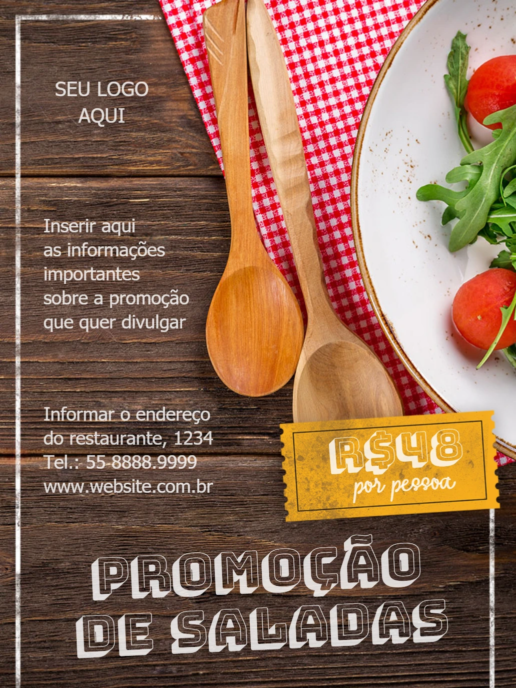Criar Flyer de Promoção de Restaurante Editável Online