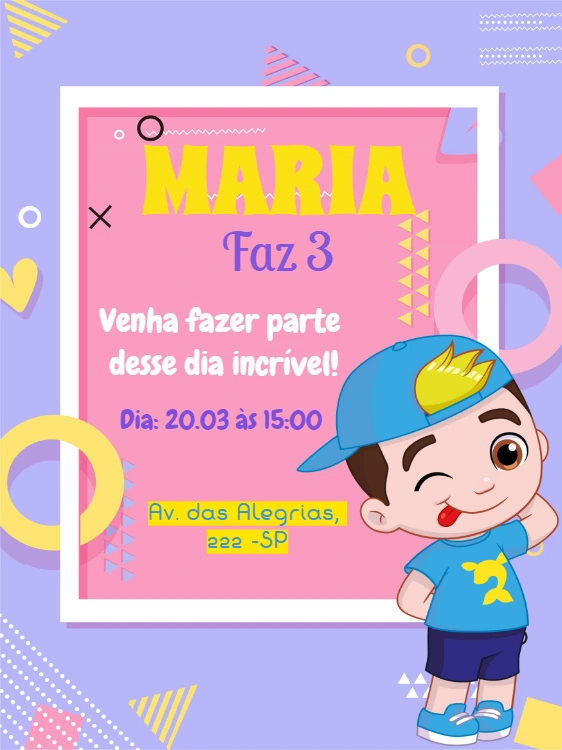 Convite Aniversário Infantil Luccas Neto para Editar Online