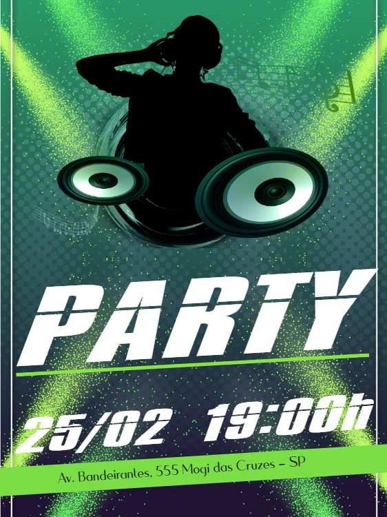 Convite Aniversário Balada com DJ para Editar Online