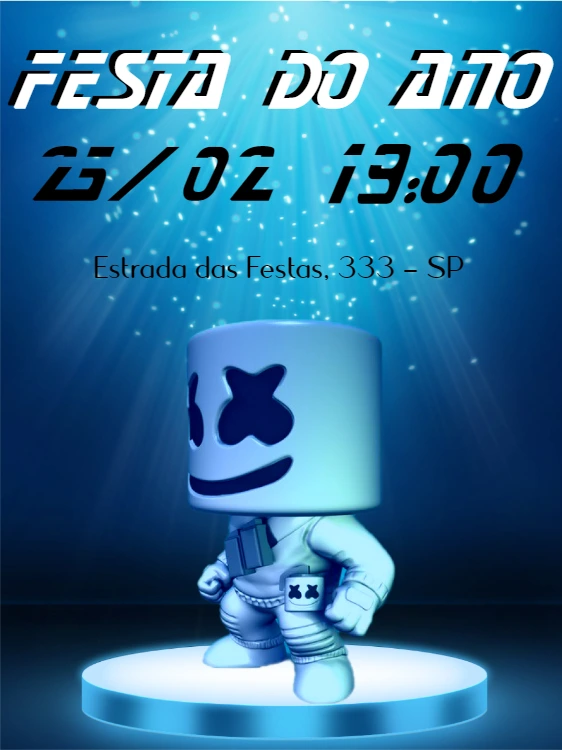 Convite Festa DJ Editável Online com Tema Música Eletrônica
