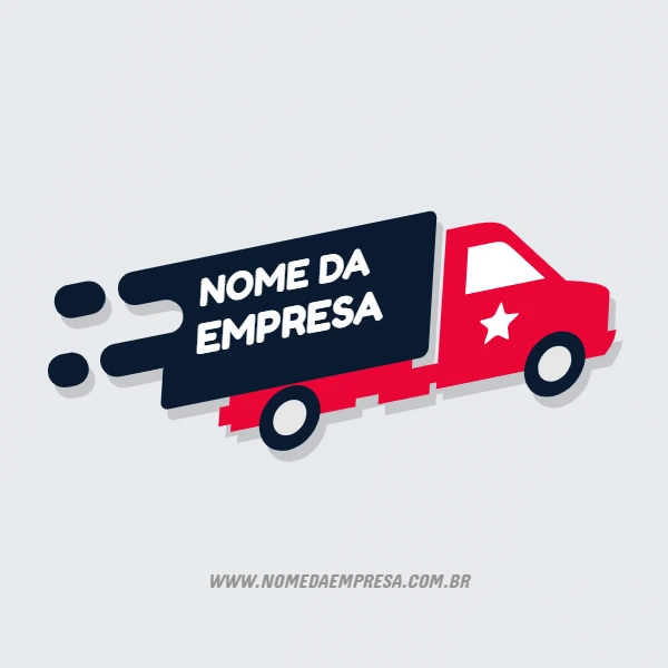 Logo de Transporte com Caminhão Vermelho para Editar Online