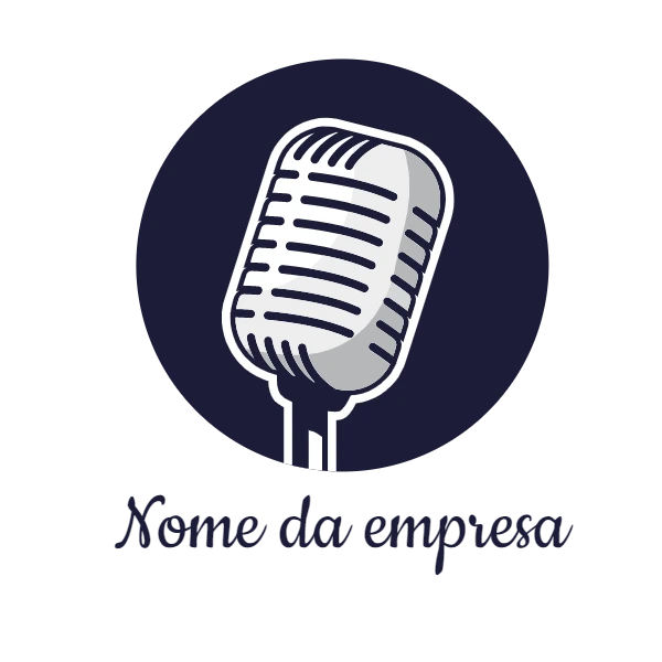 Logo de Microfone para Podcast e Estúdio Editável Online