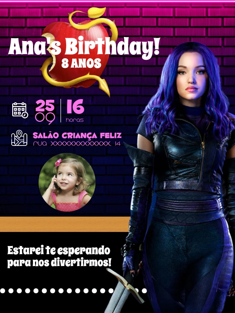 Convite Descendentes com Foto para Editar Online