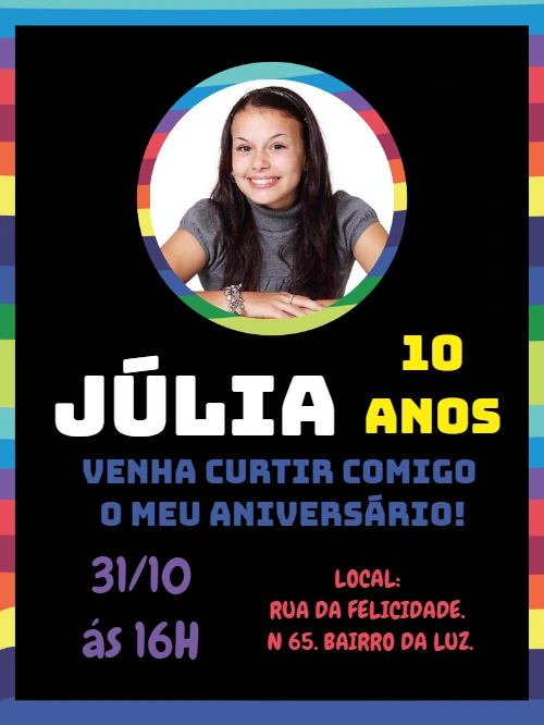 Convite Aniversário Now United com Foto para Editar Online