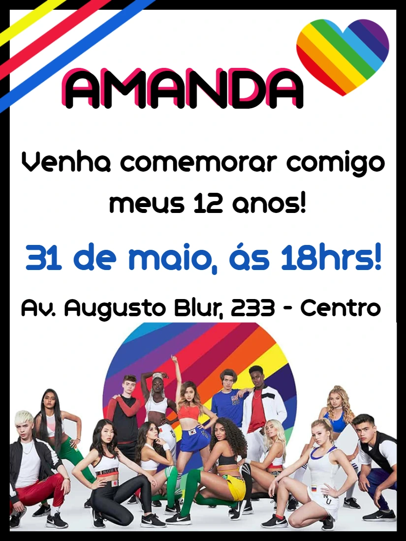 Convite de Aniversário Now United para Editar Online