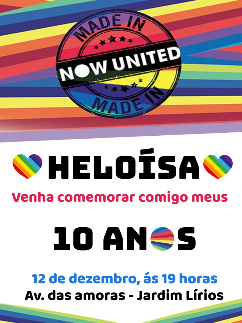 Convite de Aniversário Now United para Editar Online