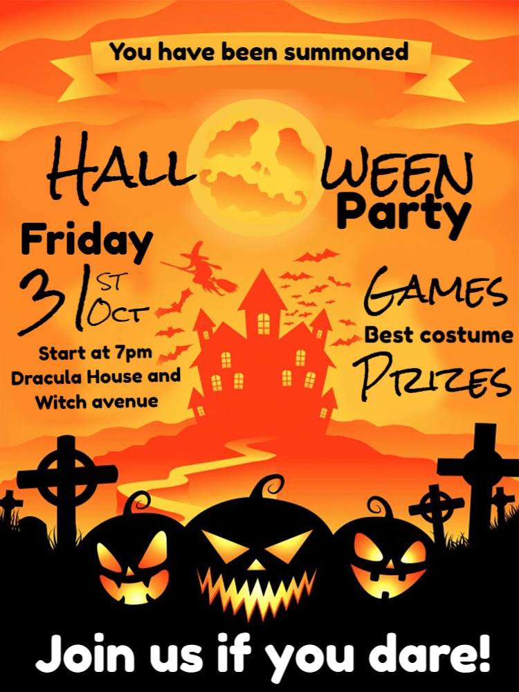 Spooky Halloween Party Invitation Editable Online