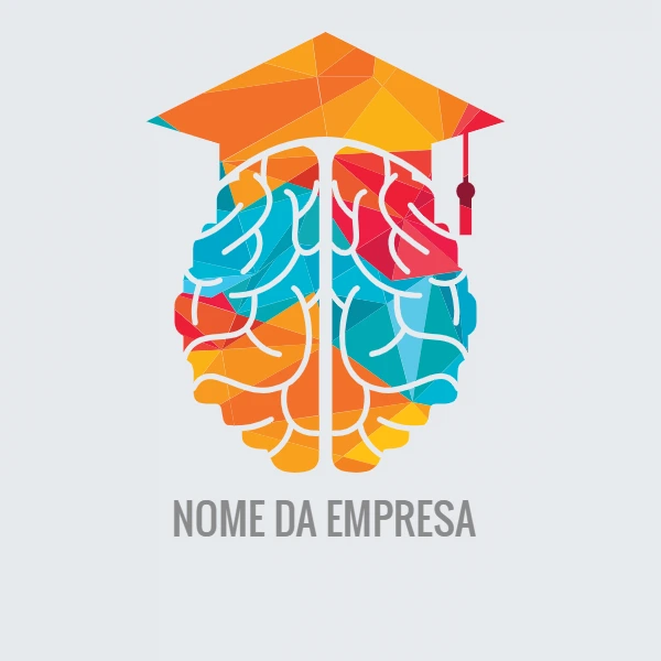 Logo Educação com Cérebro e Capelo para Editar Online
