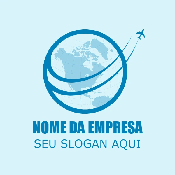 Logo de Turismo com Globo e Avião para Editar Online