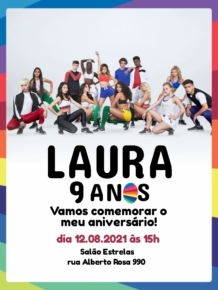 Convite de Aniversário Now United para Editar Online