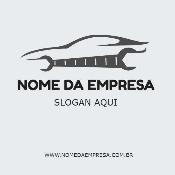 Logo para Oficina Mecânica com Carro e Chave para Editar