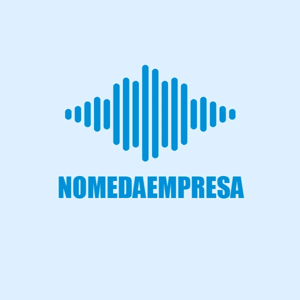 Logo Editável de Música com Ondas Sonoras para sua Marca