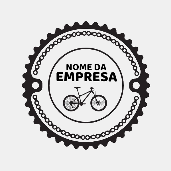 Logo de Ciclismo com Engrenagem de Bicicleta para Editar