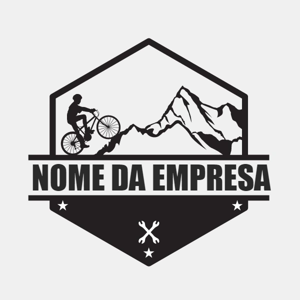 Logo de Ciclismo Mountain Bike com Montanha para Editar Online