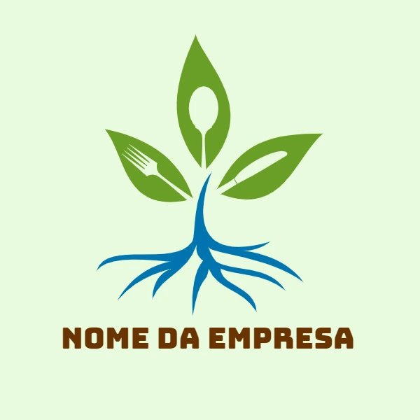 Logo de Comida Natural com Folhas para Editar Online