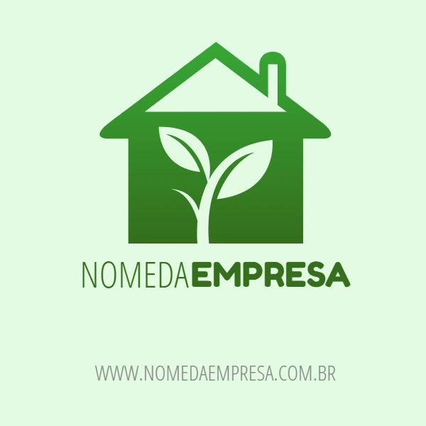 Logo Natureza com Casa e Planta para Editar Online