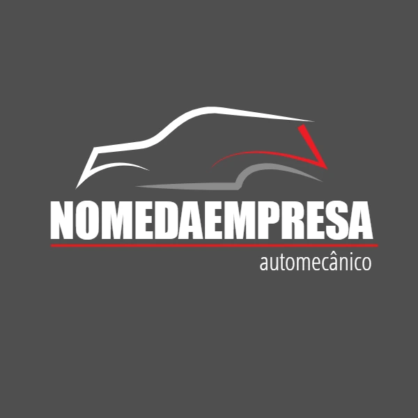 Logo Editável para Oficina Mecânica com Carro para Editar