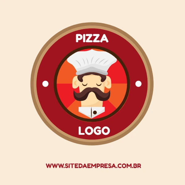 Logo de Pizzaria com Chef Mascote para Editar Online