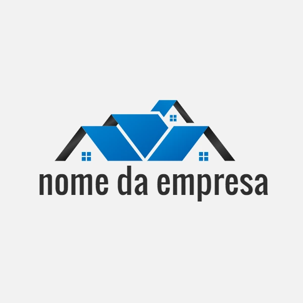 Logo para Imobiliária com Telhados Azuis para Editar Online