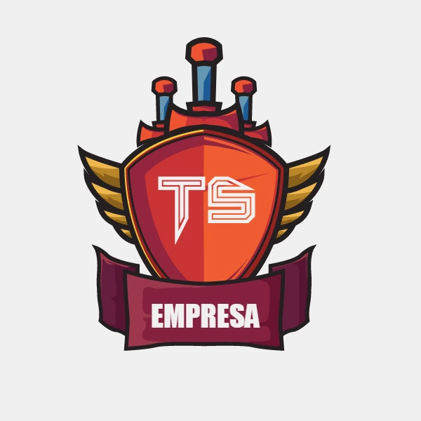 Logo Brasão com Espadas e Asas para Editar Online