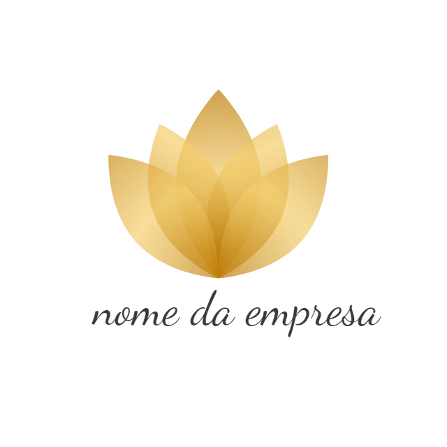 Logo Flor de Lótus Dourada Editável para sua Empresa