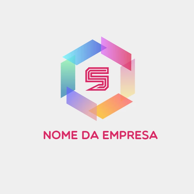 Logo Abstrato com Hexágono Colorido para Editar Online