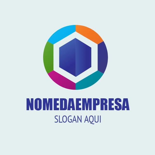 Logo Abstrato Hexagonal Colorido para Editar Online