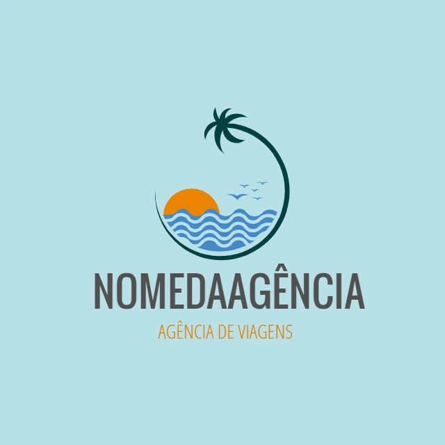 Logo Turismo com Palmeira e Sol para Editar Online