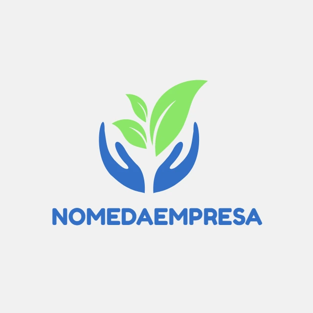 Logo Natureza com Mãos e Folhas para Editar Online