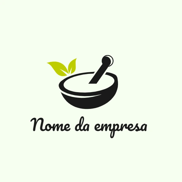 Logo Produtos Naturais com Almofariz para Editar Online