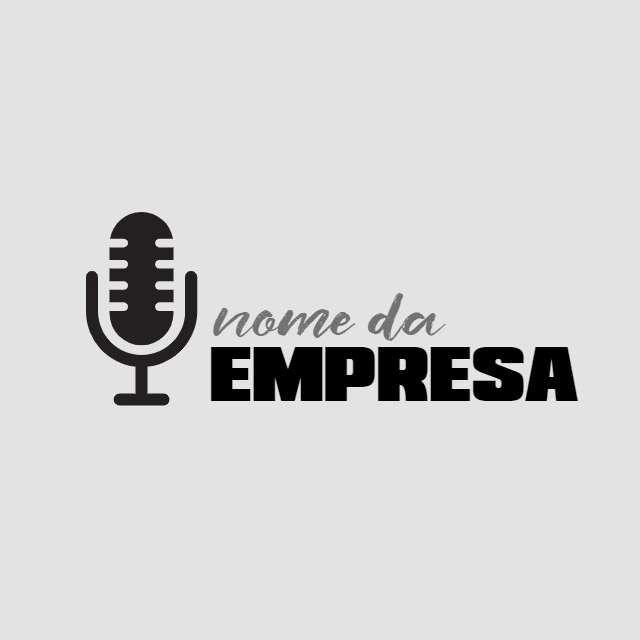 Logo Editável com Microfone para Empresa para Editar Online