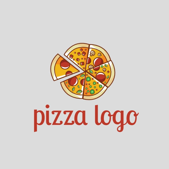 Logotipo de Pizzaria com Desenho de Pizza para Editar Online
