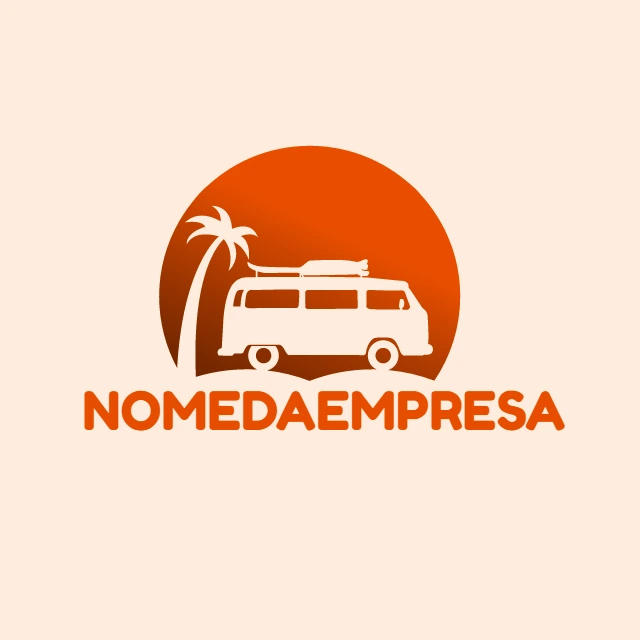 Logo para Agência de Viagens com Kombi para Editar Online