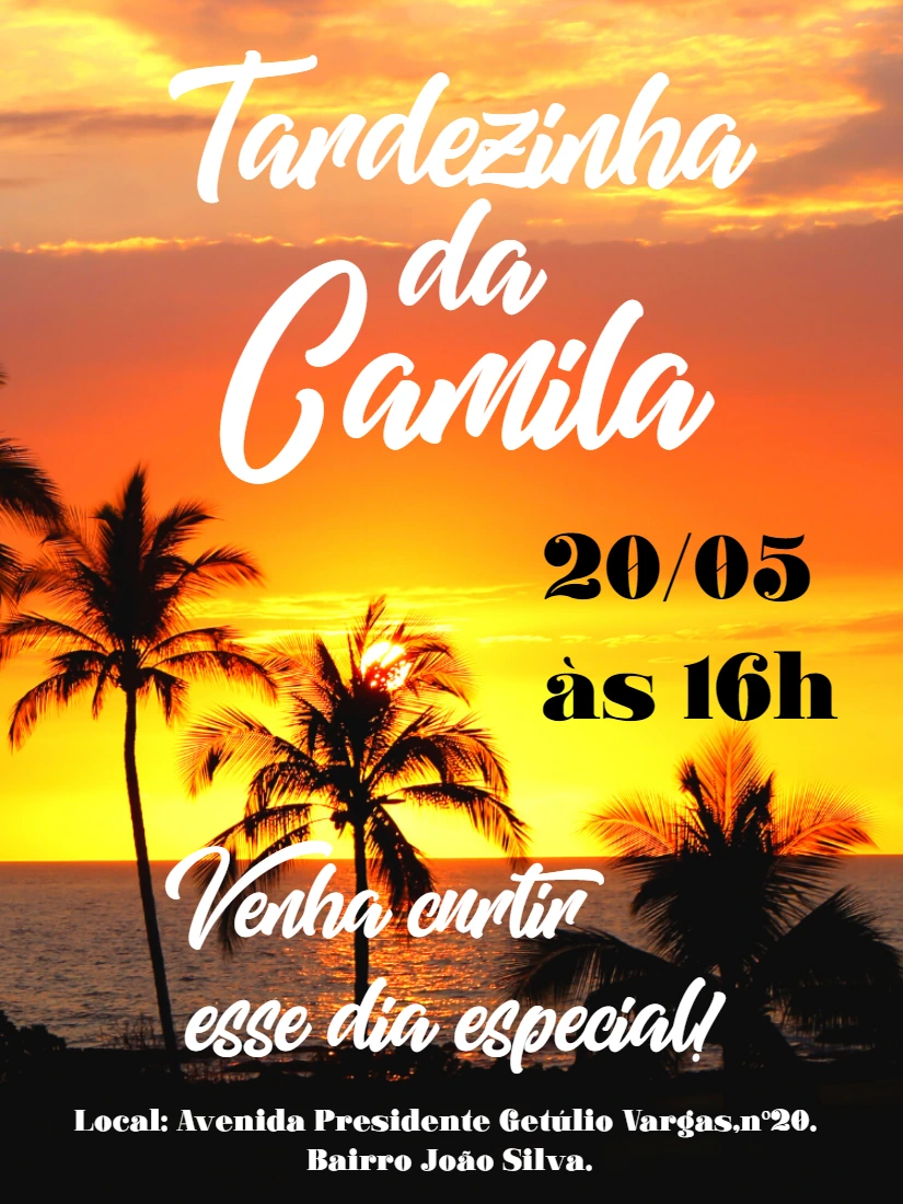 Convite Aniversário Tardezinha Tropical para Editar Online