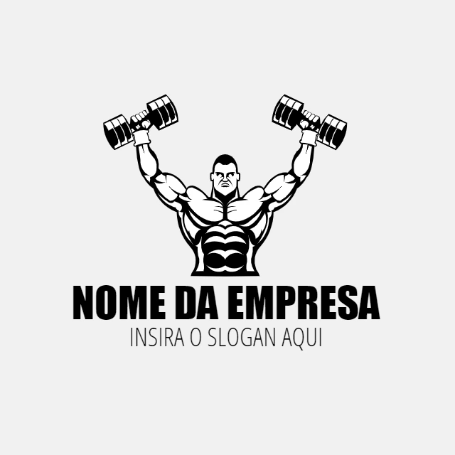 Logo para Academia com Halterofilista para Editar Online